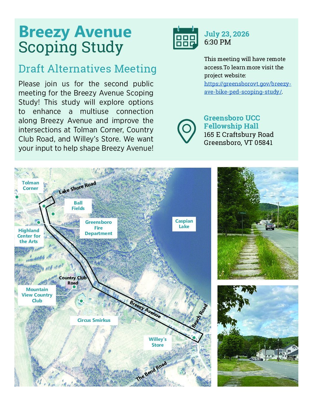 Breezy Ave. – meeting to discuss potential improvements to sidewalks & intersections